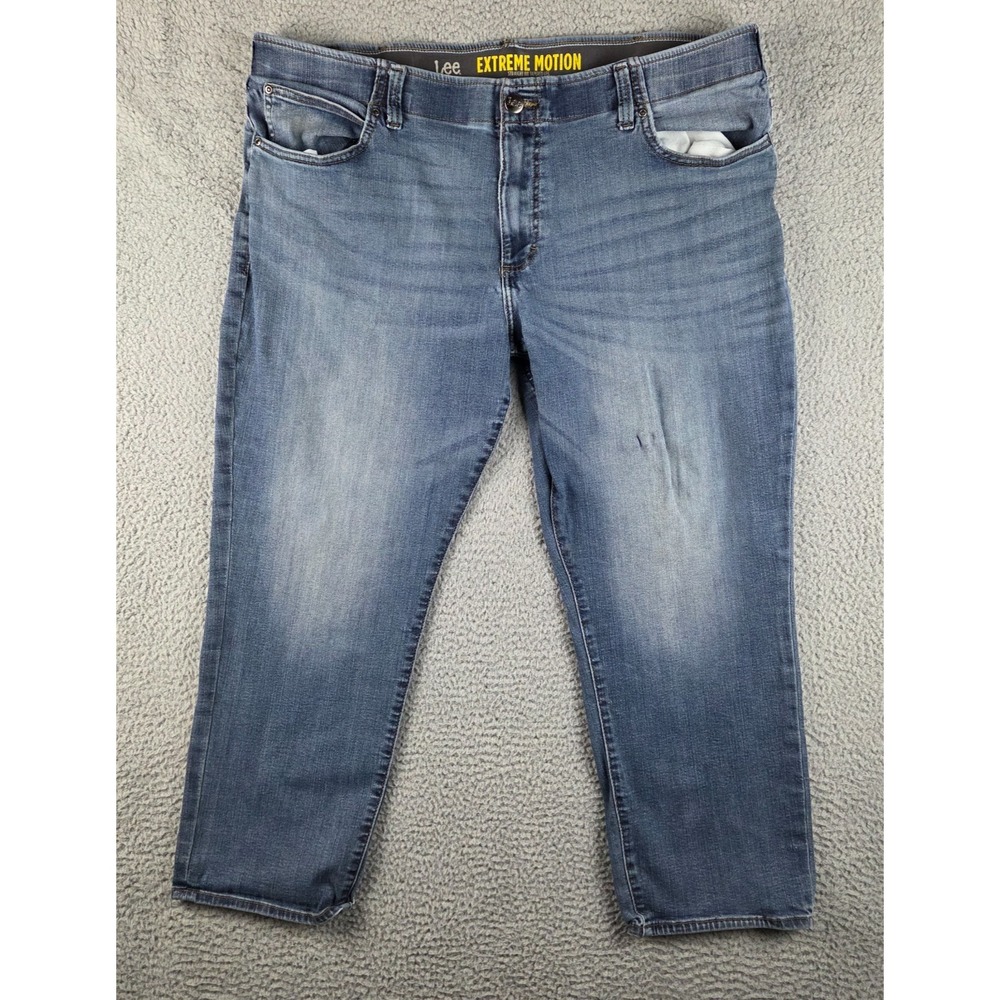 Lee Jeans Mens 42x29 (41x28)‎ Blue Extreme Motion Straight Tapered Leg Stretch